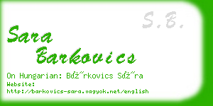 sara barkovics business card